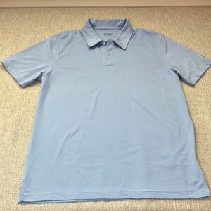 Brooks Brothers Blue and White Stripe Polo Golf Shirt Size L